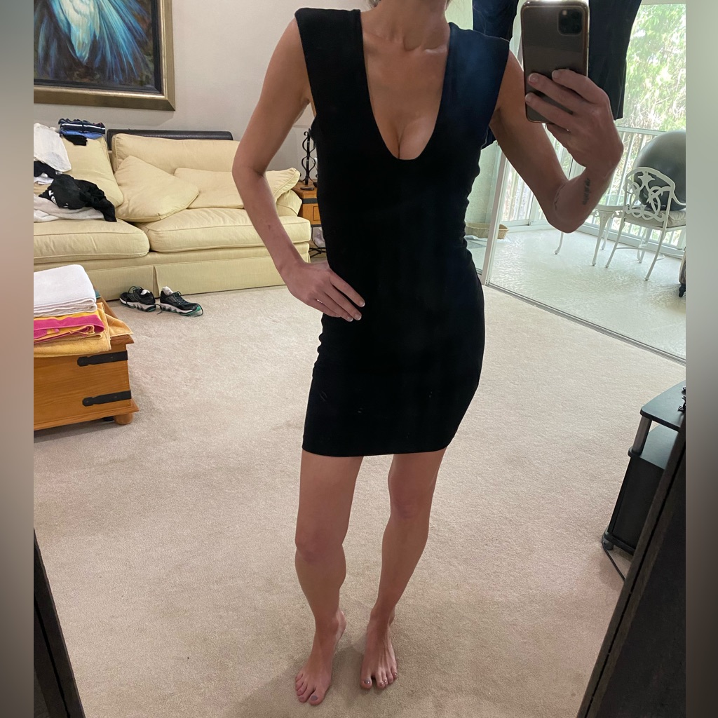 Kimberly Ovitz Black V Front And Back Dress